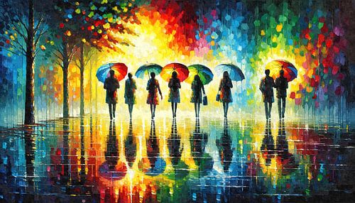 Kleuren in het regenlicht