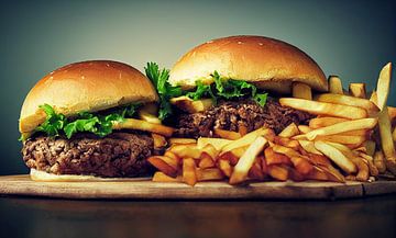 Hamburger en friet illustratie van Animaflora PicsStock