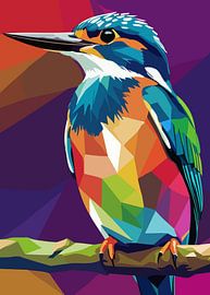 Common Kingfisher Pop Art Style