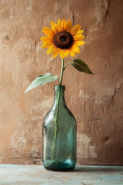 Zonnebloem in glazen vaas van Imperial Art House