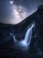 A starry night at the Krimml Waterfalls