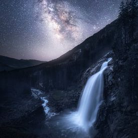 A starry night at the Krimml Waterfalls by Daniel Gastager