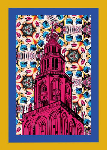 Martini-Turm Groningen rosa von Janet Edens