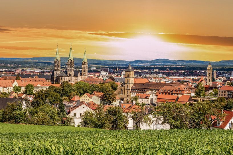 Sunset over the city of Bamberg in Franconia by Animaflora PicsStock