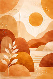 Minimalistische Botanische Zon Poster von Dante S