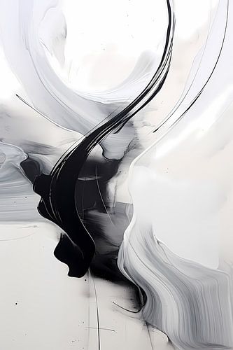 Abstract schilderij monochroom, zwart wit