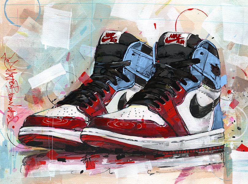 Nike Air Jordan 1 Retro High OG 'Fearless'-Gemälde von Jos Hoppenbrouwers