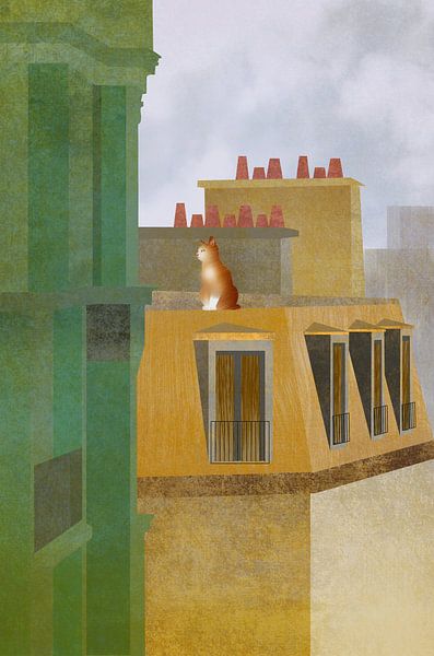 Auf dem Dach | Citycats 2 von Hans Hogenboom