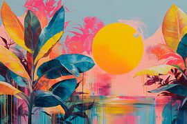 Tropen in Neon und Teal
