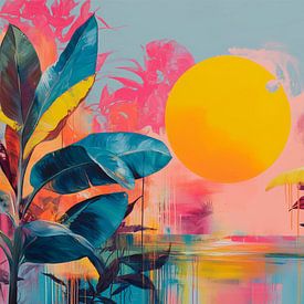Tropen in Neon und Teal von ARTemberaubend