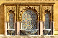 Fountain with mosaic on facade in Rabat Morocco by Dieter Walther thumbnail