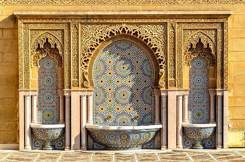 Fountain with mosaic on facade in Rabat Morocco by Dieter Walther