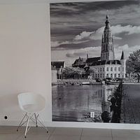 Klantfoto: Breda Spanjaardsgat vanaf Prinsenkade Zwart Wit van JPWFoto, als naadloos behang
