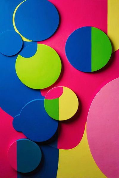 Geometric artwork with bright colours by Art & Soul Creations