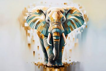 Elefant mit grafischen Oberflächen von Imperial Art House