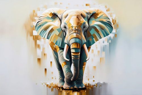Olifant met grafische vlakken