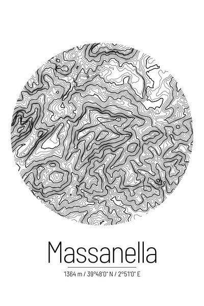 Puig de Massanella | Topographic Map (Minimal) by ViaMapia