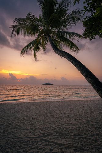 Coucher de soleil aux Maldives
