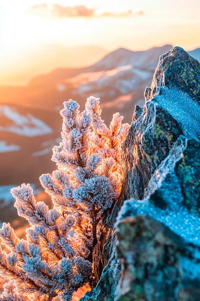 Frosty plants in the sunlight by Poster Art Shop