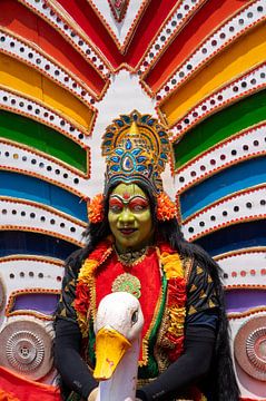 Indian dancer with traditional attire and make-up by Adri Vollenhouw