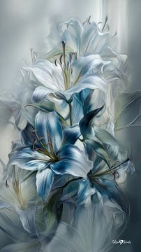 Blume in Blau von Gelissen Artworks