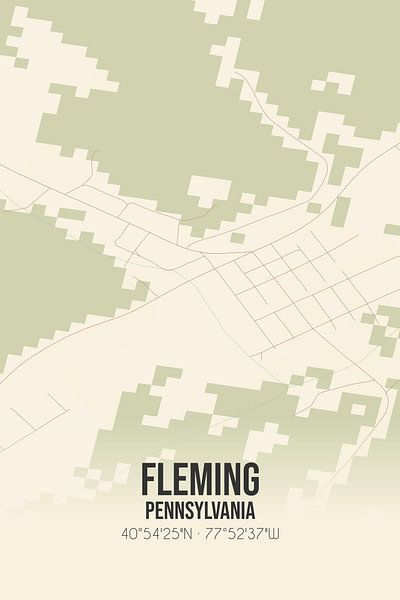 Vintage map of Fleming (Pennsylvania), USA. by Prints of Place