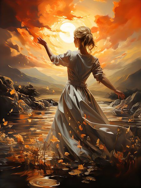 Dancing Woman during sunset by PixelPrestige