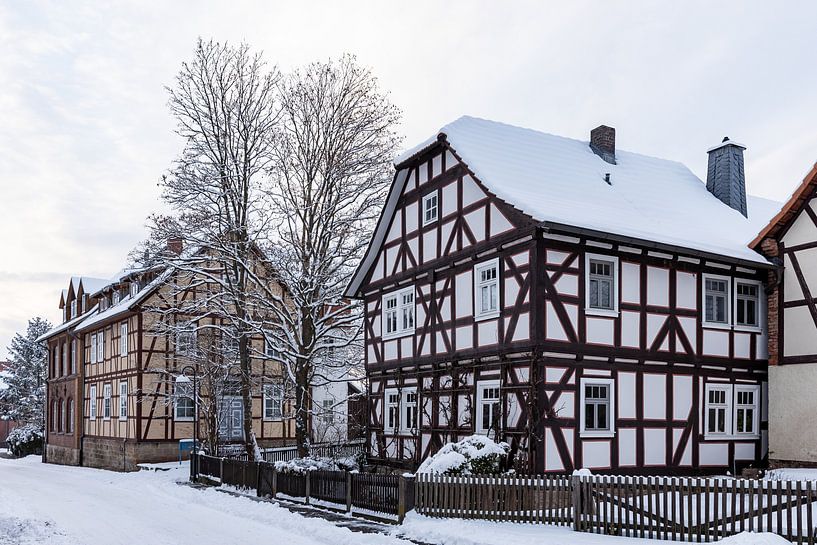 Herleshausen Fachwerkhäuser im Winter von Roland Brack