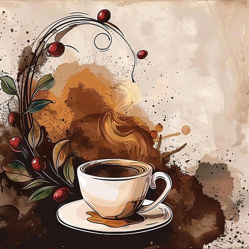 drink a cup of coffee or cappuccino