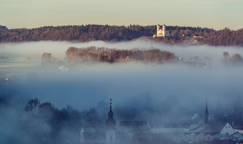 Burghausen op de Salzach met Marienberg van altmodern
