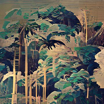 TROPICAL FOREST no3-D - UKIYO-e by Pia Schneider