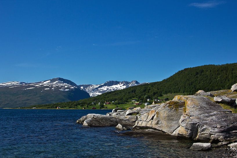 Rochers au bord du fjord par Anja B. Schäfer