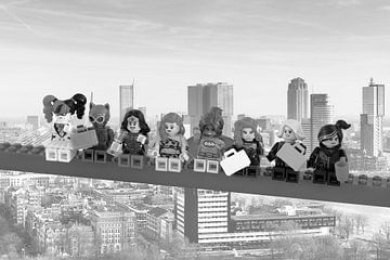 Lunch atop a skyscraper Lego edition - Super Heroes - Women - Rotterdam van Marco van den Arend
