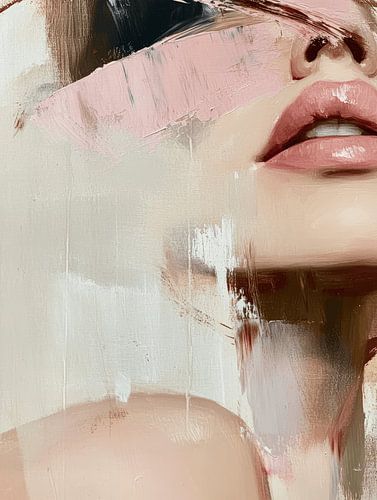 Lèvres roses, modernes et abstraites