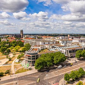 Magdeburg skyline with Elbe, cathedral and city centre by Werner Dieterich