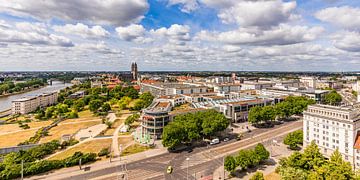 Magdeburg skyline with Elbe, cathedral and city centre by Werner Dieterich