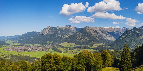 Mountain panorama from southwest on Oberstdorf, Oberallgäu