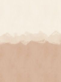 Peinture abstraite aux tons neutres et chauds, beige et terre cuite sur Dina Dankers