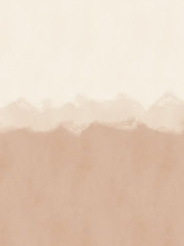 Peinture abstraite aux tons neutres et chauds, beige et terre cuite sur Dina Dankers