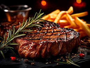 Steak mit Pommes frites