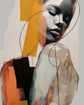 Modern en abstract geïllustreerd portret van Carla Van Iersel
