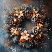 Weihnachtskranz | Kranz mit Tannenzapfen und Beeren