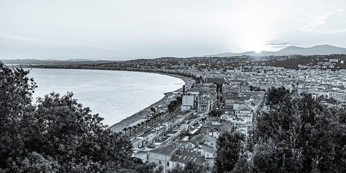 Nice aan de Côte d'Azur in Frankrijk - monochroom