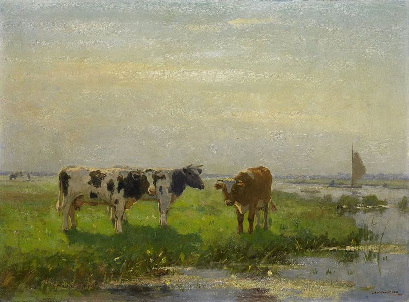Kühe auf der Weide, Bernardus Antonie van Beek von Meesterlijcke Meesters