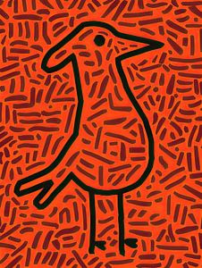 Malerei Red Bird | Vogel Gedanken
