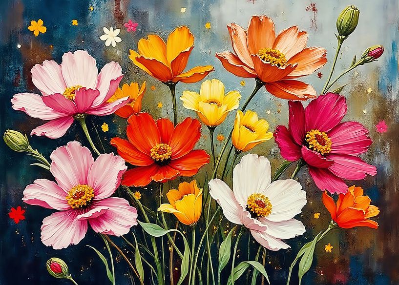 Coloured flowers expressionist by The Photo Artist