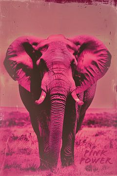 Roze Kracht | Roze Olifant van Frank Daske | Foto & Design
