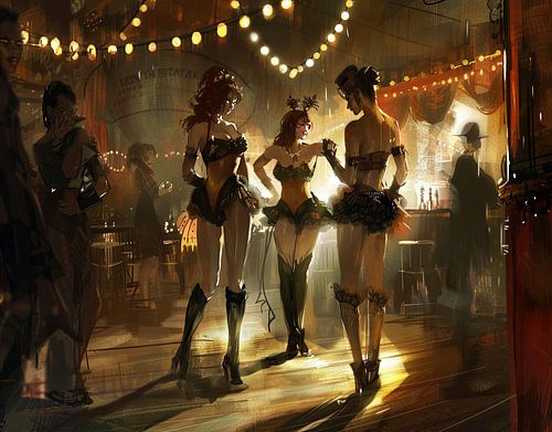 illustratie vrouwen cabaret