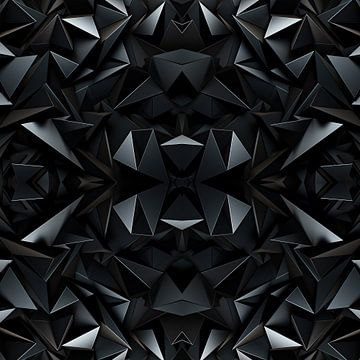 Abstract kunst van zwarte driehioeken van Vlindertuin Art