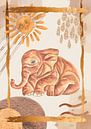 Aquarel poster met een baby olifant van Irina Avdeeva thumbnail